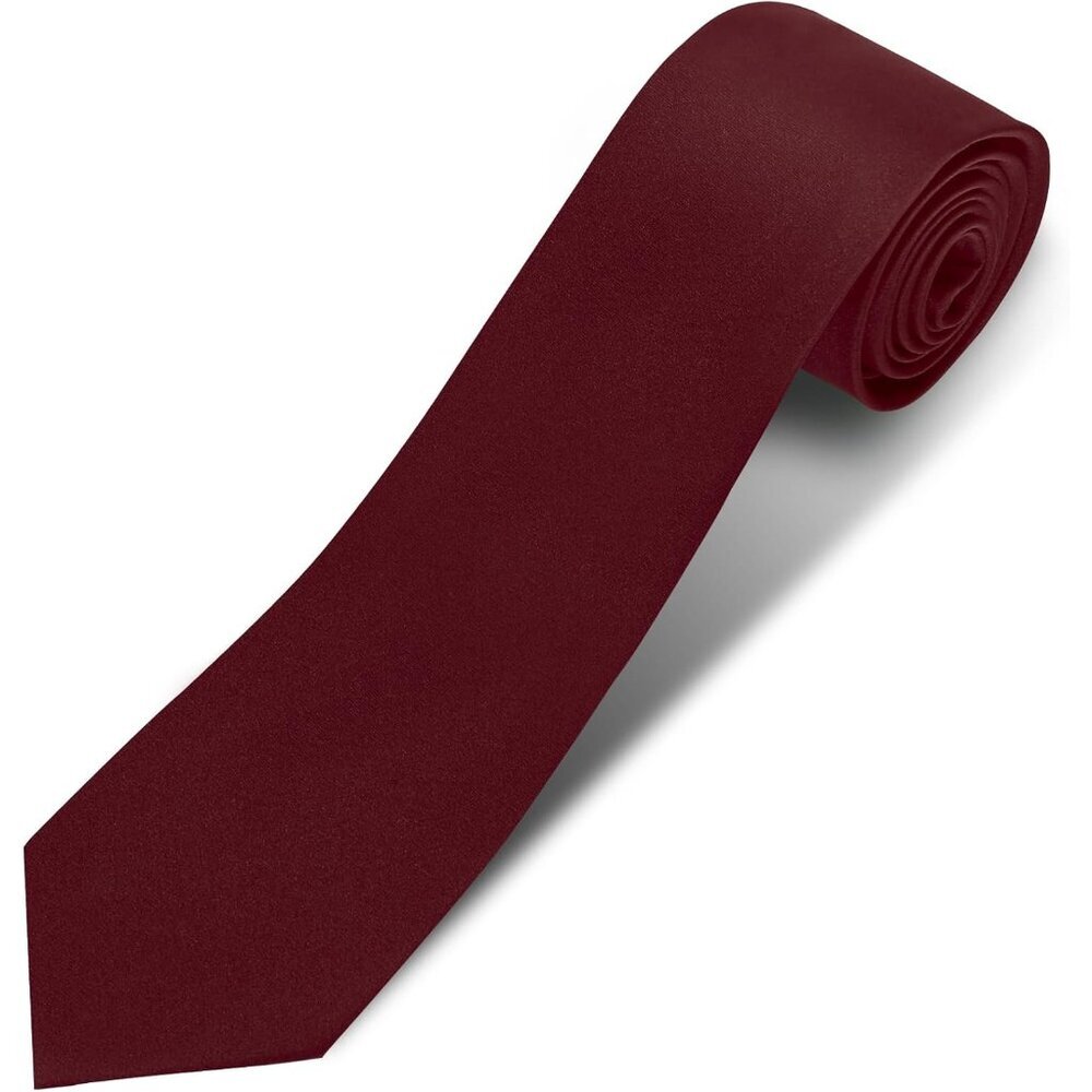 Men's Burgandy Solid Pure Color 3.15" (8cm) Necktie Plain Formal Business Ties